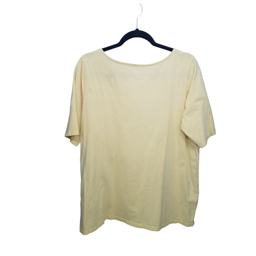 Woman Within Womens Sz L Yellow Solid Short Sleeve T-Shirt - Picture 10 of 10